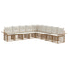 Set de canapele de exterior 9 pcs Alb Natural și Crem Poliester - WALTI WALTI