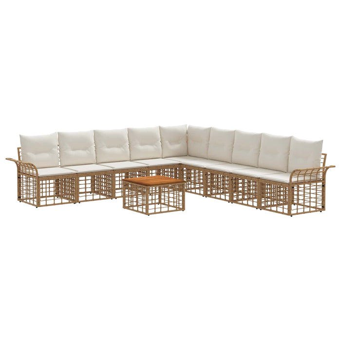 Set de canapele de exterior 10 pcs Alb Natural și Crem - WALTI WALTI