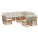 Set de canapele de exterior 11 pcs Alb Natural și Crem - WALTI WALTI