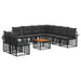 Set de canapele de exterior 10 pcs Negru și Gri închis - WALTI WALTI