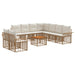 Set de canapele de exterior 10 pcs Alb Natural și Crem - WALTI WALTI
