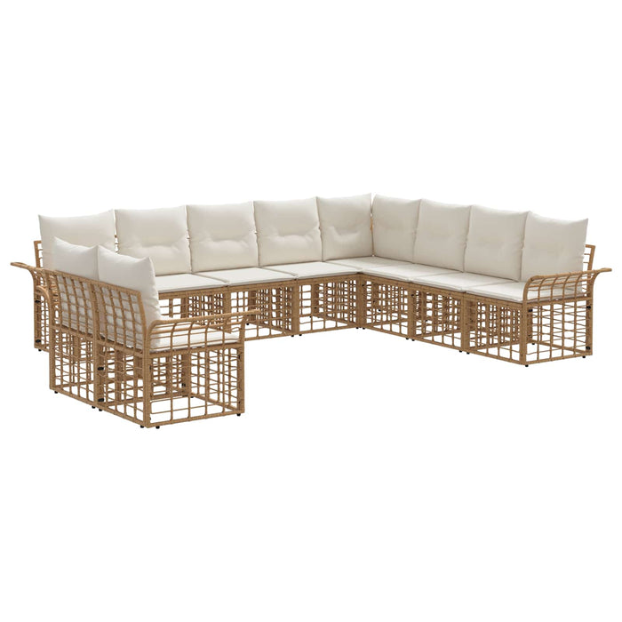 Set de canapele de exterior 10 pcs Alb Natural și Crem - WALTI WALTI