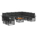 Set de canapele de exterior 11 pcs Negru și Gri închis - WALTI WALTI