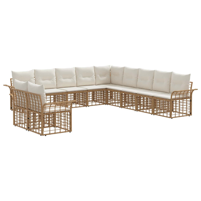Set de canapele de exterior 11 pcs Alb Natural și Crem - WALTI WALTI