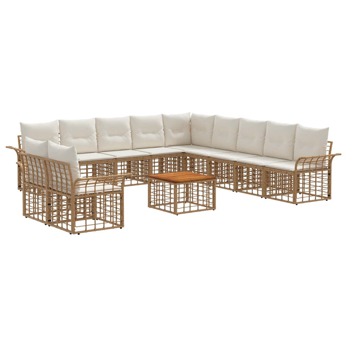 Set de canapele de exterior 12 pcs Alb Natural și Crem - WALTI WALTI