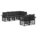 Set de canapele de exterior 7 pcs Negru și Gri închis Poliester - WALTI WALTI