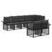 Set de canapele de exterior 8 pcs Negru și Gri închis poliratan - WALTI WALTI
