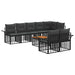 Set de canapele de exterior 9 pcs Negru și Gri închis poliratan - WALTI WALTI