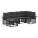 Set de canapele de exterior 6 pcs Negru și Gri închis Poliester - WALTI WALTI