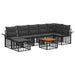 Set de canapele de exterior 8 pcs Negru și Gri închis Poliester - WALTI WALTI