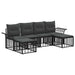 Set de canapele de exterior 6 pcs Negru și Gri închis Poliester - WALTI WALTI