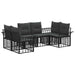 Set de canapele de exterior 6 pcs Negru și Gri închis Poliester - WALTI WALTI