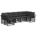 Set de canapele de exterior 7 pcs Negru și Gri închis Poliester - WALTI WALTI