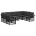 Set de canapele de exterior 9 pcs Negru și Gri închis Poliester - WALTI WALTI