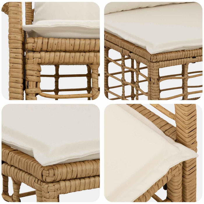 Set de canapele de exterior 10 pcs Alb Natural și Crem - WALTI WALTI