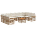 Set de canapele de exterior 11 pcs Alb Natural și Crem - WALTI WALTI