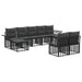 Set de canapele de exterior 9 pcs Negru și Gri închis Poliester - WALTI WALTI