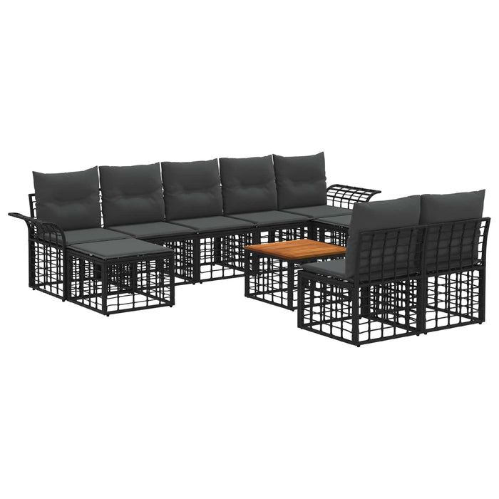 Set de canapele de exterior 10 pcs Negru și Gri închis - WALTI WALTI
