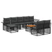 Set de canapele de exterior 10 pcs Negru și Gri închis - WALTI WALTI