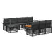 Set de canapele de exterior 11 pcs Negru și Gri închis - WALTI WALTI
