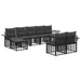 Set de canapele de exterior 9 pcs Negru și Gri închis Poliester - WALTI WALTI