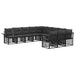 Set de canapele de exterior 11 pcs Negru și Gri închis - WALTI WALTI