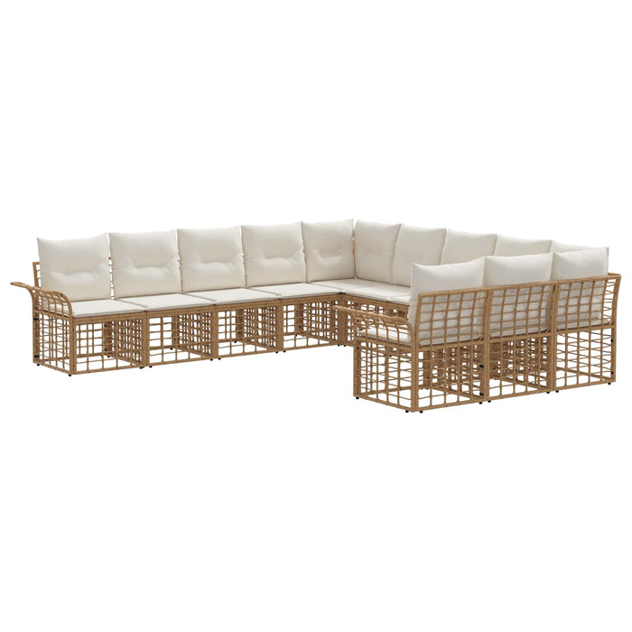 Set de canapele de exterior 11 pcs Alb Natural și Crem - WALTI WALTI