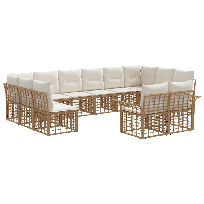 Set de canapele de exterior 12 pcs Alb Natural și Crem - WALTI WALTI