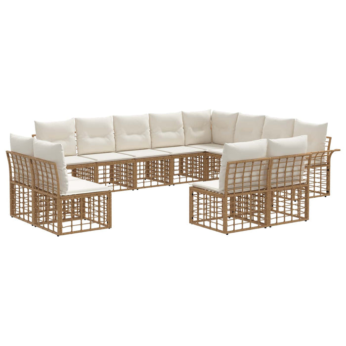 Set de canapele de exterior 12 pcs Alb Natural și Crem - WALTI WALTI