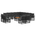 Set de canapele de exterior 14 pcs Negru și Gri închis - WALTI WALTI
