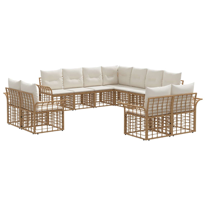 Set de canapele de exterior 11 pcs Alb Natural și Crem - WALTI WALTI