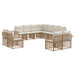 Set de canapele de exterior 11 pcs Alb Natural și Crem - WALTI WALTI