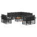 Set de canapele de exterior 12 pcs Negru și Gri închis - WALTI WALTI