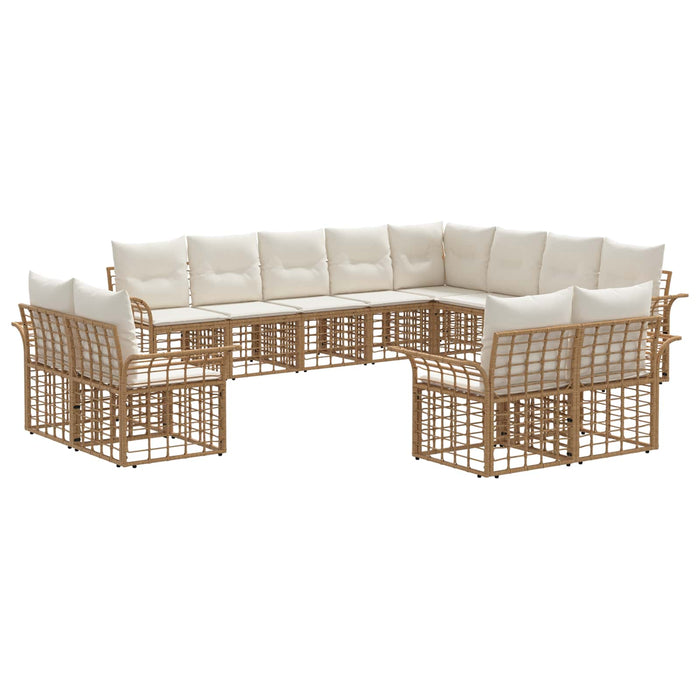 Set de canapele de exterior 12 pcs Alb Natural și Crem - WALTI WALTI