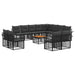 Set de canapele de exterior 13 pcs Negru și Gri închis - WALTI WALTI