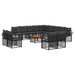 Set de canapele de exterior 14 pcs Negru și Gri închis - WALTI WALTI