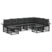 Set de canapele de exterior 9 pcs Negru și Gri închis Poliester - WALTI WALTI
