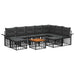 Set de canapele de exterior 10 pcs Negru și Gri închis - WALTI WALTI