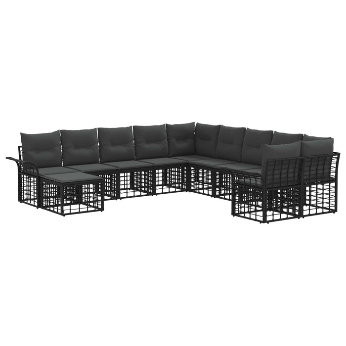 Set de canapele de exterior 11 pcs Negru și Gri închis - WALTI WALTI