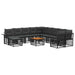 Set de canapele de exterior 12 pcs Negru și Gri închis - WALTI WALTI