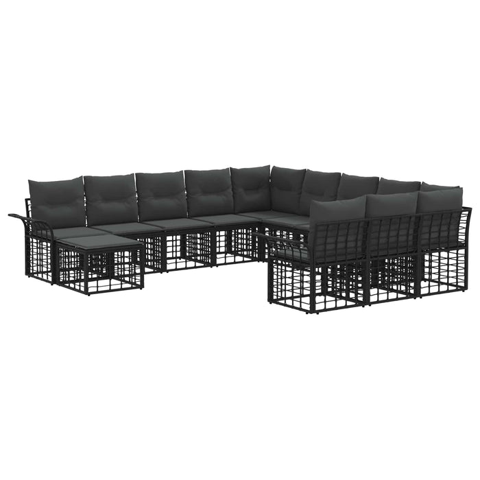 Set de canapele pentru grădină 12 pcs Negru și Gri închis - WALTI WALTI