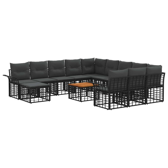 Set de canapele pentru grădină 13 pcs Negru și Gri închis - WALTI WALTI