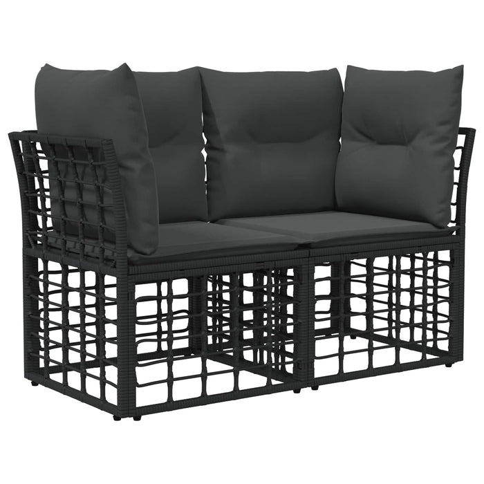 Set de canapele pentru grădină 11 buc. Negru și gri închis WALTI