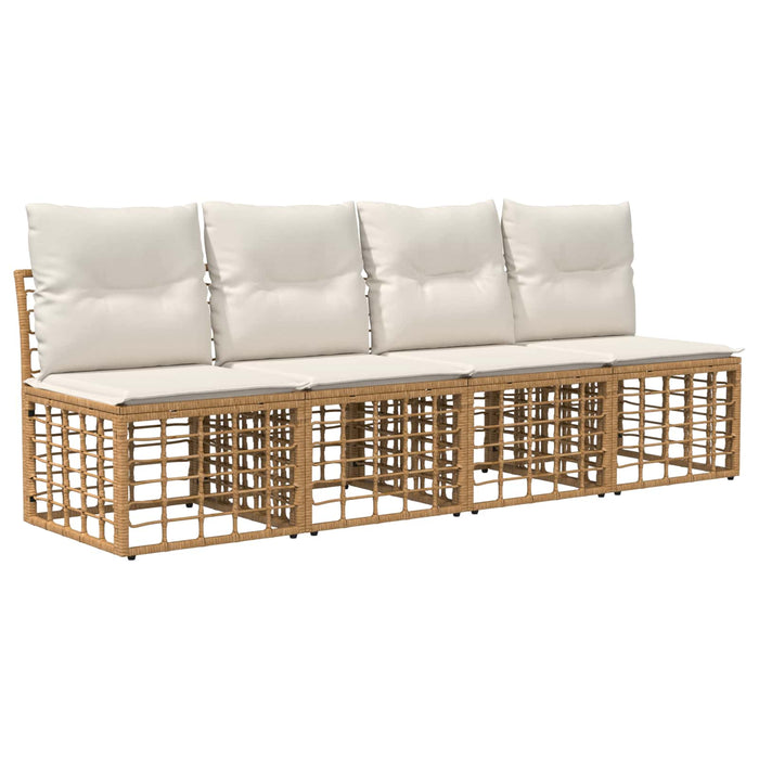 Set de canapele pentru grădină 10 buc. Alb Natural și Crem WALTI