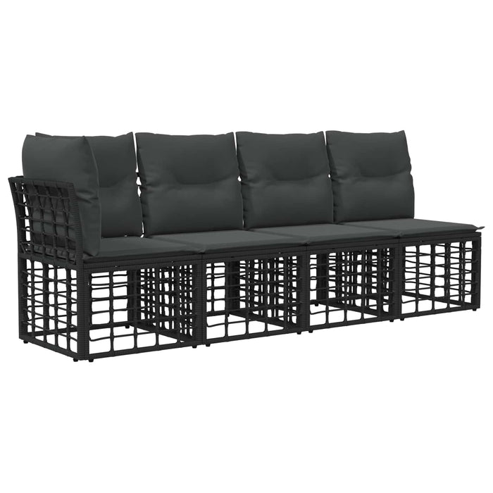 Set de canapele pentru grădină 8 buc. Negru și gri închis WALTI