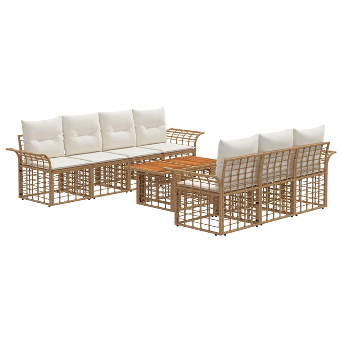 Set de canapele pentru grădină 8 buc. Alb Natural și Crem WALTI
