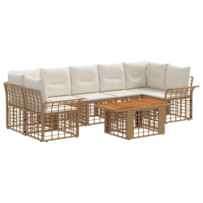 Set de canapele pentru grădină 8 buc. Alb Natural și Crem WALTI