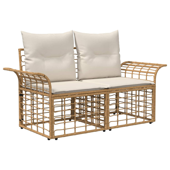 Set de canapele pentru grădină 10 buc. Alb Natural și Crem WALTI