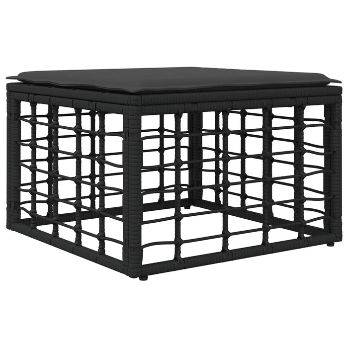 Set de canapele pentru grădină 11 buc. Negru și gri închis WALTI