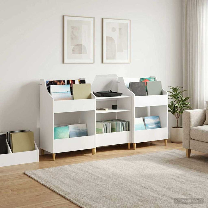 Set de Rafturi pentru Media 3 buc. Alb 212 x 46 x 112 cm WALTI